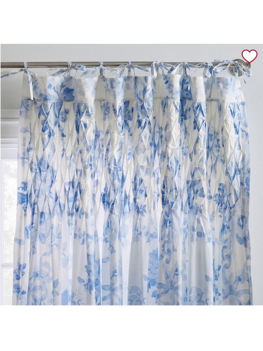LoveShackFancy Blue and White Damask Window Panels - Picture 2 of 4